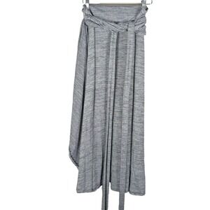 GAP Midi Knit Wrap Skirt Womens Size XL Navy Stripe Tie Waist